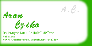 aron cziko business card